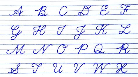 how to write capital letters in cursive.